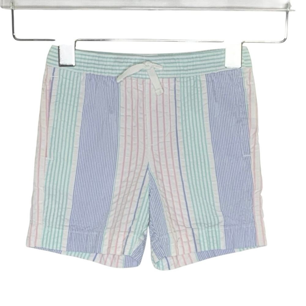 Janie and Jack Seersucker ShortS 3 Boys Pastel Striped 100% Cotton Preppy
